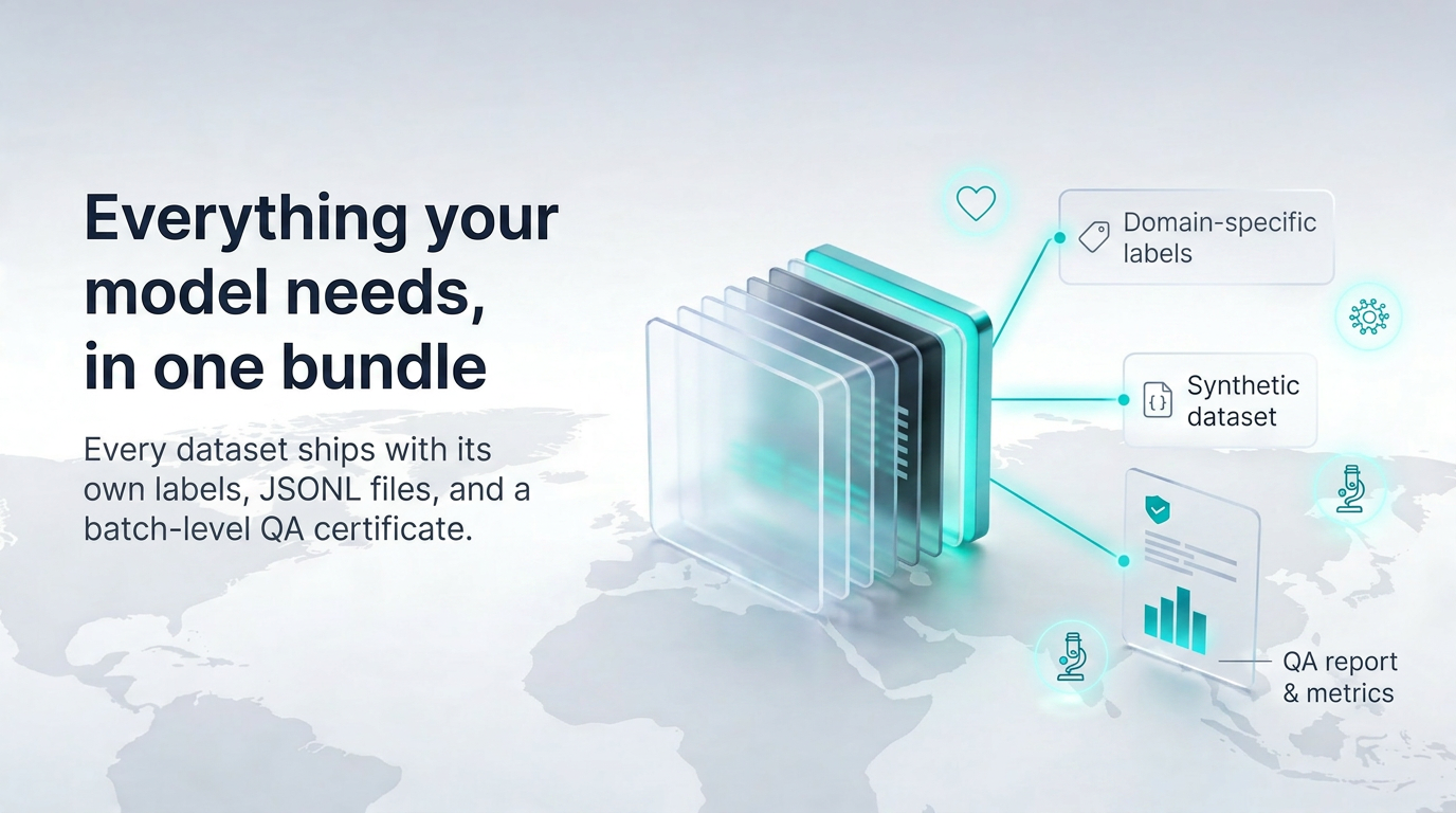 Enterprise-grade synthetic medical data visual showing Trinity validation layers across clinical domains